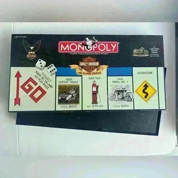 Harley Davidson Live to Ride Collectors Edition 2000 Monopoly Game Vintage - Picture 2 of 5